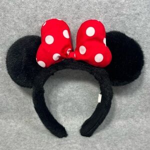 Vintage Walt Disney Faux Fur‎ Minnie Ears Red Bow